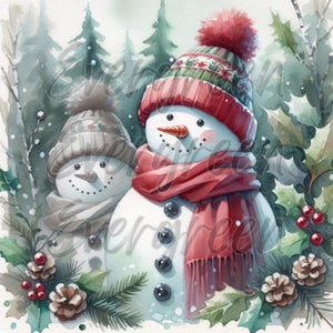 Snowman Bundle, 4 Styles Farmhouse, Flowers, Instant Download, Printable, Sublimation, Decoupage, Wood, Cans, Labels, Crafts