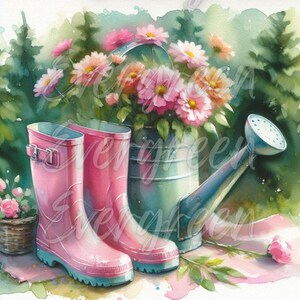 Water Can Country Bundle, 4 Styles, Farmhouse, Flowers, Instant Download, Printable, Sublimation, Decoupage, Wood, Cans, Labels, Crafts