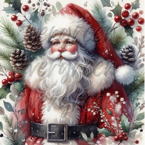 Vintage Nikolaus Printable Bundle: Bauernhaus Weihnachten Decoupage (Digitaler Download)