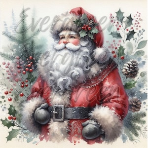 Vintage Nikolaus Printable Bundle: Bauernhaus Weihnachten Decoupage (Digitaler Download)