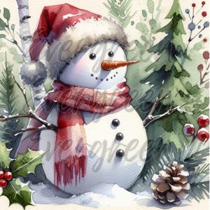 Snowman Bundle, 4 Styles Farmhouse, Flowers, Instant Download, Printable, Sublimation, Decoupage, Wood, Cans, Labels, Crafts