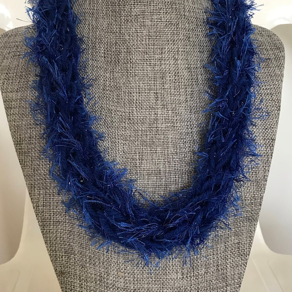 Hawaii Eyelash Yarn Hand Knit Graduation Special Event Lei