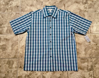 Camicia a maniche corte in cotone Hawaii Torquoise Palaka XXL