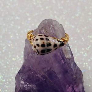 Hawaii Hebrew Cone Shell Gold Or Silver Wire Wrapped Ring
