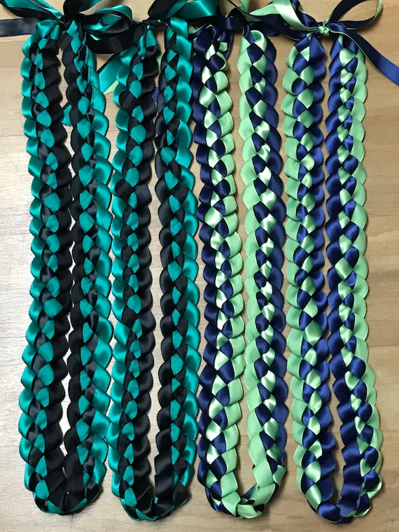 Hawaii Two Color Satin Ribbon Graduation Lei Etsy