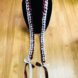 Nastro di raso personalizzato Hawaii largo 7/8 pollici, lei per laurea per eventi speciali, lunghezza 60 pollici, stile aperto