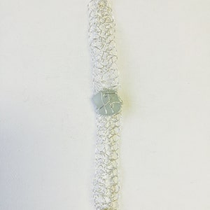 Hawaii Aqua Sea Glas Silber Wire Crochet Armband Bild 4