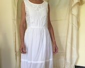 Victorian style white cotton embroidered dress