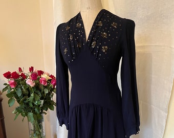 Vintage 1930s/1940s sequinned dress