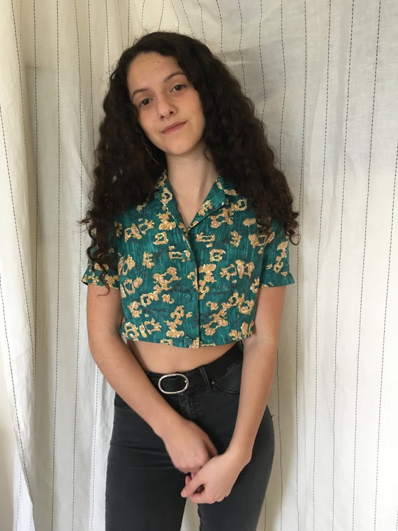 1940s green bolero jacket crop top