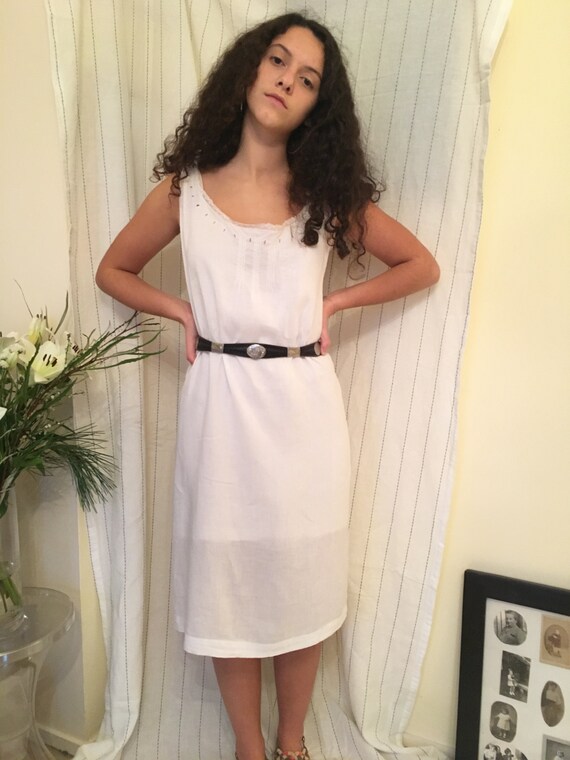 Victorian Edwardian white cotton lawn dress