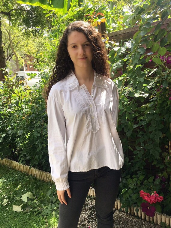 French antique edwardian victorian white cotton an