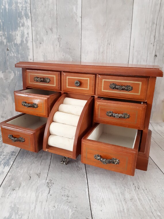 Vintage Small Wooden Chest Large Keepsake Box Wood Jewelry Box Etsy