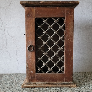 Szafka na klucze z drewna antycznego, wieszak na klucze do powieszenia na ścianie, wieszak na klucze z 5 haczykami, dekoracyjny rustykalny organizer, pudełko ekspozycyjne