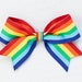 Rainbow Hair Bow | Large Rainbow Bow for Girls | Colorful Hair Bow | Rainbow Stripe Bow | Hair Bows for Girls | Rainbow Birthday Hair Bow
