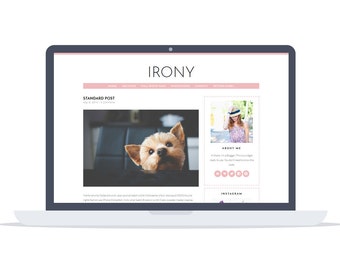 Wordpress Theme - Irony - Blog Theme - Premade - Self Hosted - Feminine Wordpress Theme - Responsive