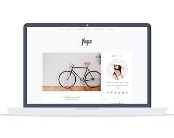 Tema de blog de Wordpress de yoga - Blog de moda y estilo de vida - Plantilla de blog prefabricada - Tema minimalista - Descarga instantánea