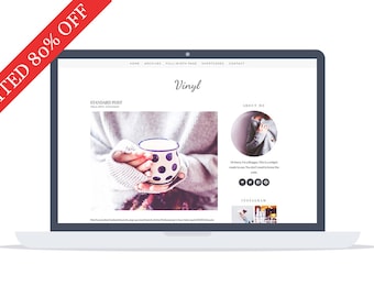 80% - Vinyl - Wordpress Theme - Premade - Self Hosted - Wordpress Blog Theme - Responsive