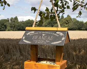 Personalised Bird Feeder Slate Hanging