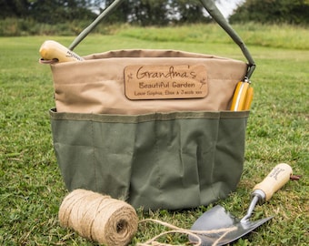 Personsonalised Round Garden Tool Bag / Caddy