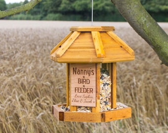 Personalised Hexagon Hanging Seed Bird Feeder