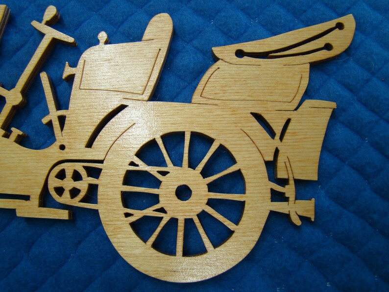 Wooden Car Scroll Saw Art Handmade Wall Decor 12 1/2 X 5 1/2 Reversable