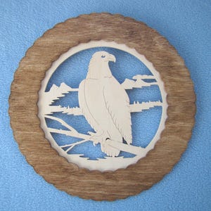 Eagle Wooden Scroll Saw Art Layered Wall Plaque Home Decor Gift  Hand Guided