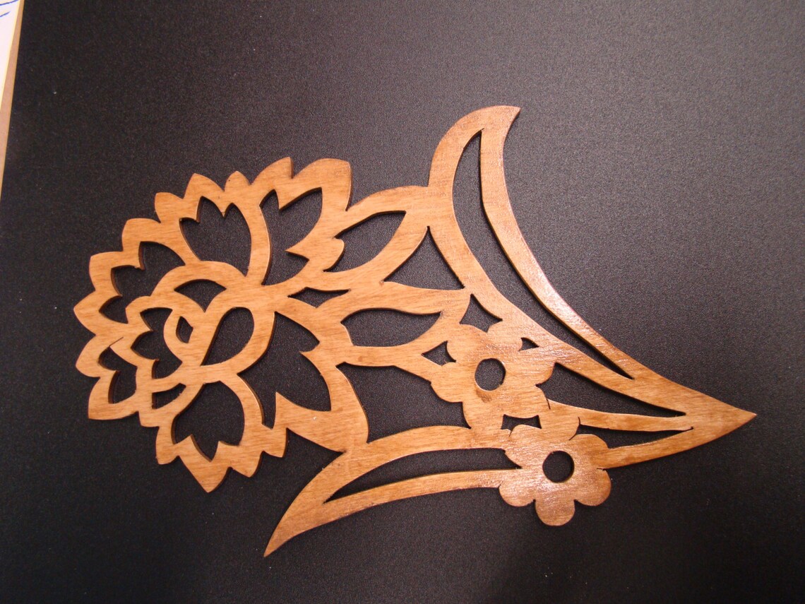 Flower Wall Art Wooden Scroll Saw Hand Guided Gift for Women Etsy