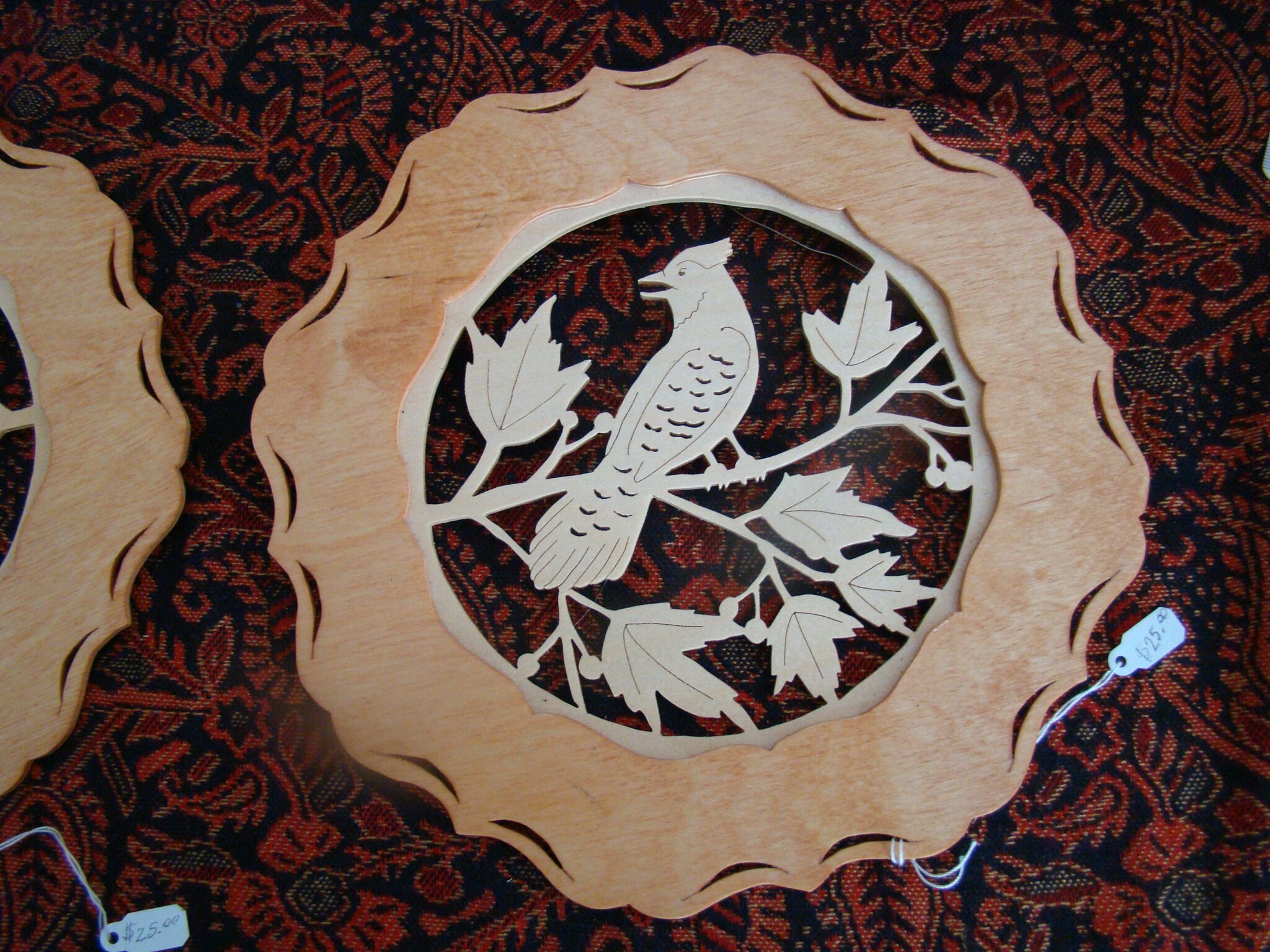 Wooden Scroll Saw Art Outdoor Bird Scene Decorative Wall Plaque Gift