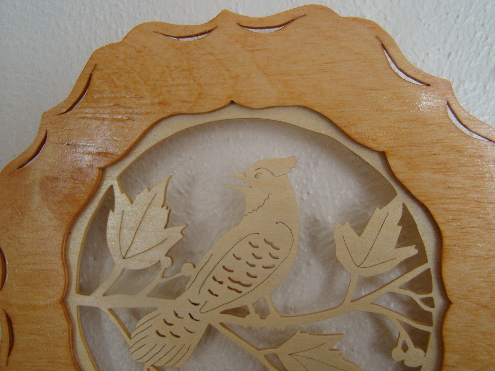 Wooden Scroll Saw Art Outdoor Bird Scene Decorative Wall Plaque Gift Hand Guided Etsy UK