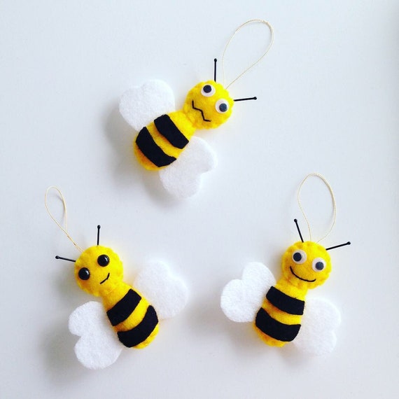 Bee Decorations Bee Ornaments Honey Bee Ornaments Spring Etsy