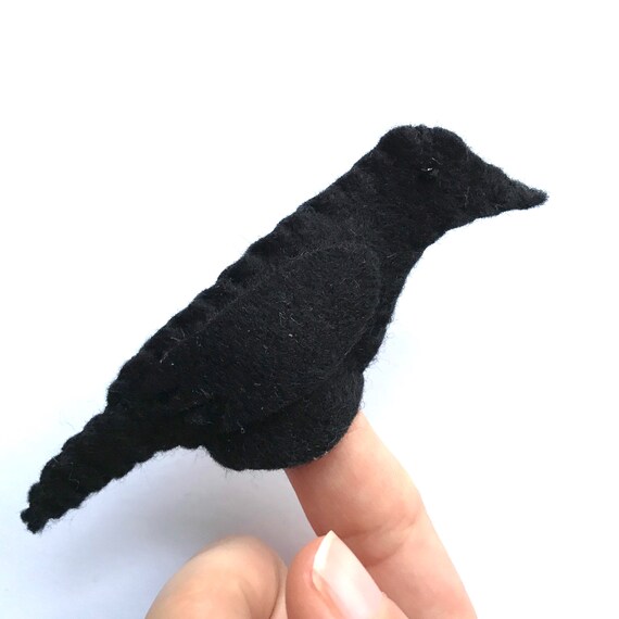 crow finger puppet