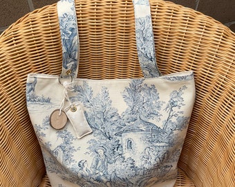 Sac cabas en Toile de Jouy