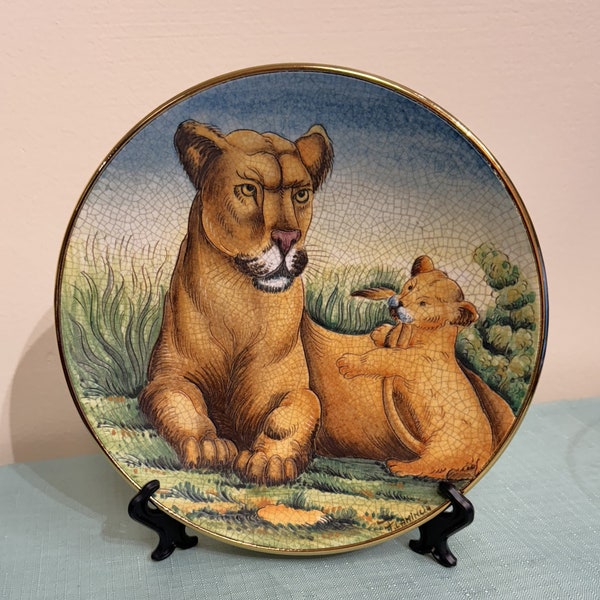 VINTAGE PLATE LIONS The Mother and Child Series Limited Edition Number 152