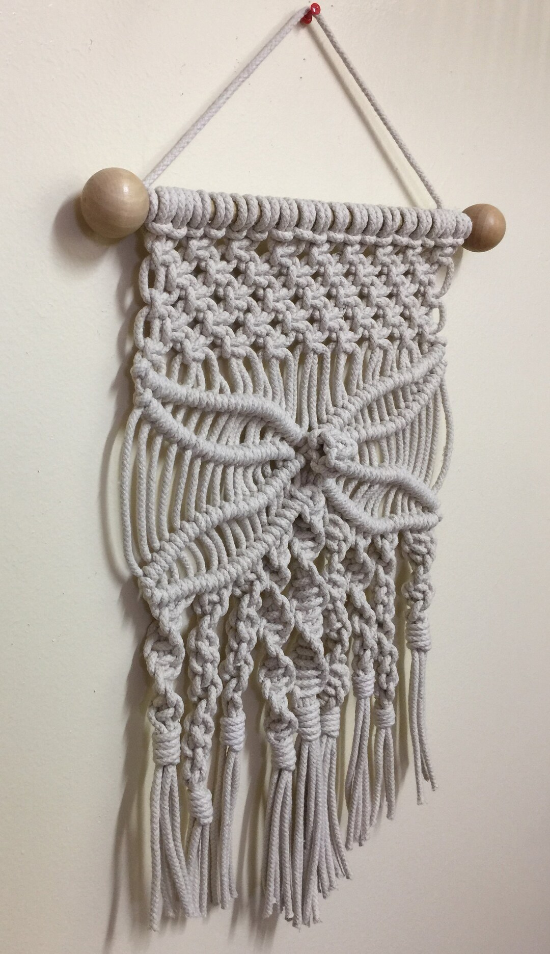 MACRAME WALL HANGING 69, small macramé, macramé tapestry, off white