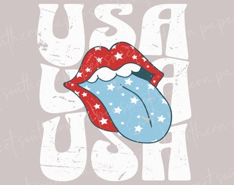 Rolling Tongue Red White and Blue Png Fourth Of July Png Born Free Svg Red White And Blue Svg Memorial Day Svg Freedom Png Popular Right Now