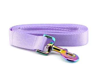 Webbing Dog Leash - Solid Light Purple ~ Solid Nylon Webbing Dog Leash ~ Sandy Paws Collar Co