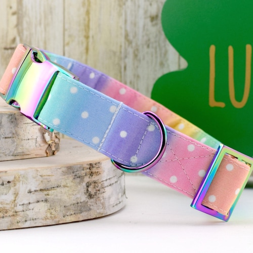 Sprinkles Dog Collar Blue Summer Print Fabric Dog Collar Etsy