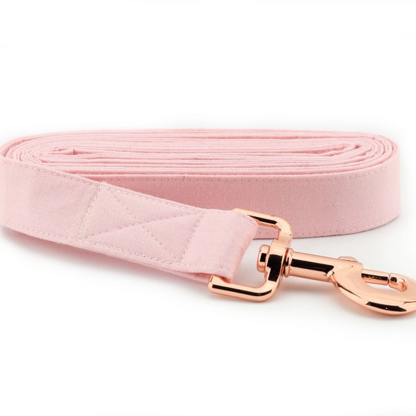 Solid Blush Dog Leash ~ Fabric Dog Leash ~ Fashion Dog Leash ~ Rose Gold Hardware ~ Sandy Paws Collar Co®