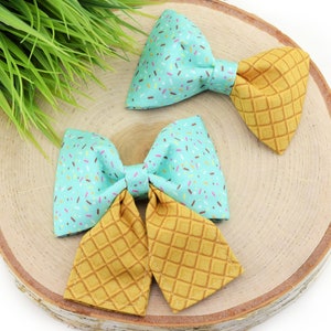 Ice Cream Sprinkles Mix Dog Collar Bow - Mint ~ Birthday Bow Tie ~ Girly Dog Collar Bow ~ Slide On Dog Collar Bow ~ Sandy Paws Collar Co®