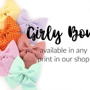 Girly Dog Collar Bow - Available in ANY print in our shop - Slide-On Dog Collar Bow - Sandy Paws Collar Co®