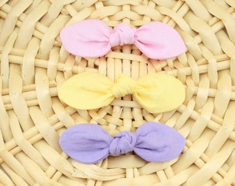 Solid Pastel Knot Hair Bows ~ Baby Hair Bows~ Dog Hair Accessories ~ Dog Hair Clip ~ Baby Hair Accessories ~ Sandy Paws Collar Co®