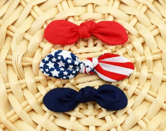 Patriotic Mix Knot Hair Bows ~ Baby Hair Bows~ Dog Hair Accessories ~ Dog Hair Clip ~ Baby Hair Accessories ~ Sandy Paws Collar Co®