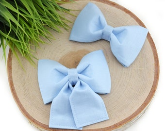 Solid Light Blue Dog Collar Bow ~ Solid Dog Collar Bow Tie ~ Girly Collar Bow ~ Slide On Bow for Dog Collar ~ Sandy Paws Collar Co®
