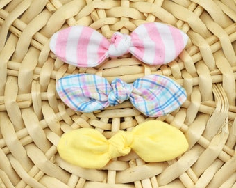 Spring Plaid Knot Hair Bows ~ Baby Hair Bows~ Dog Hair Accessories ~ Dog Hair Clip ~ Baby Hair Accessories ~ Sandy Paws Collar Co®