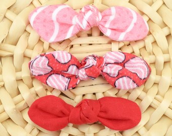 Valentine's Cake Knot Hair Bows ~ Heart Baby Hair Bows~ Dog Hair Accessories ~ Dog Hair Clip ~ Baby Hair Accessories ~ Sandy Paws Collar Co®