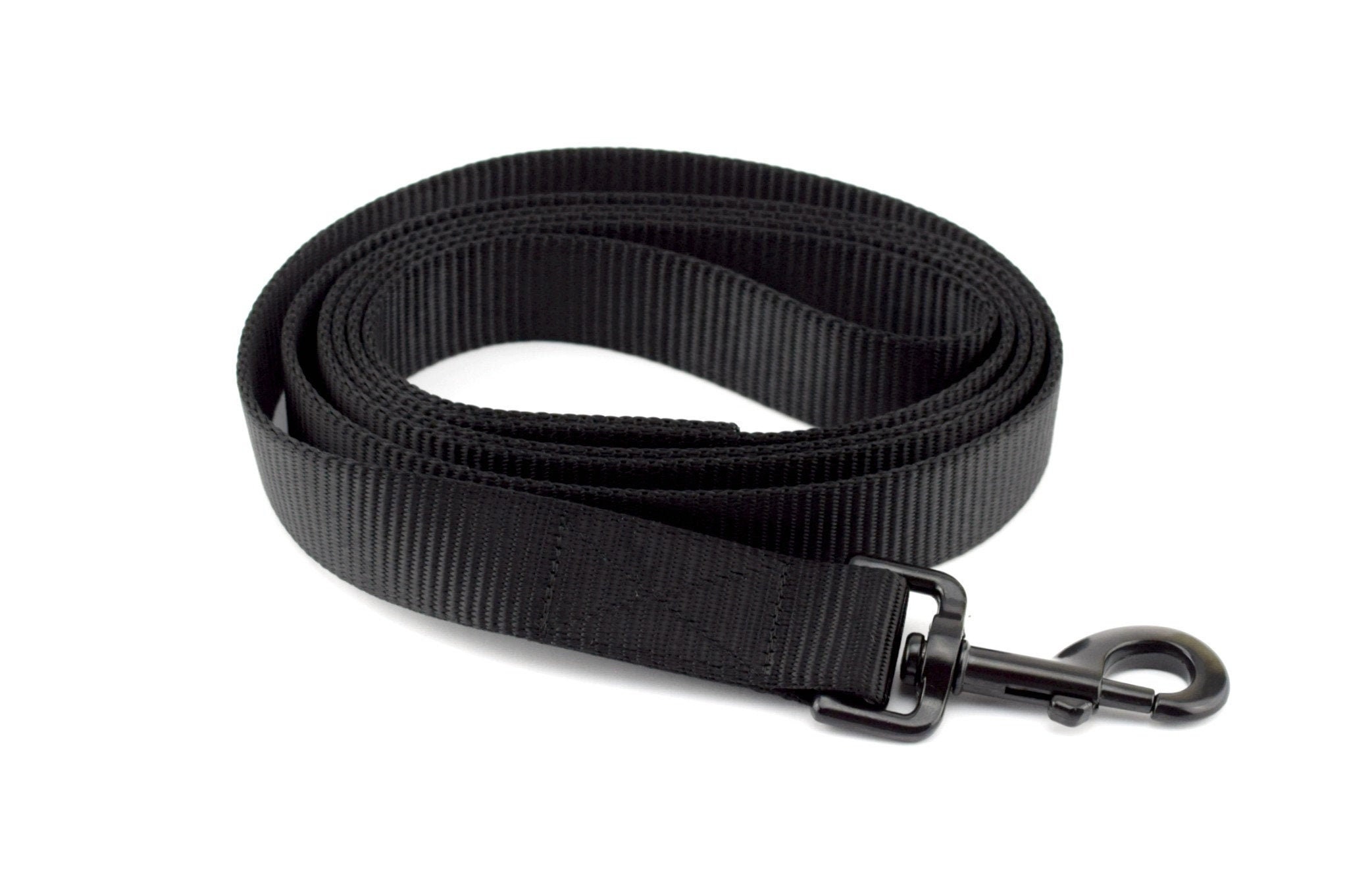 Webbing Dog Leash Solid Black Solid Nylon Webbing Dog - Etsy