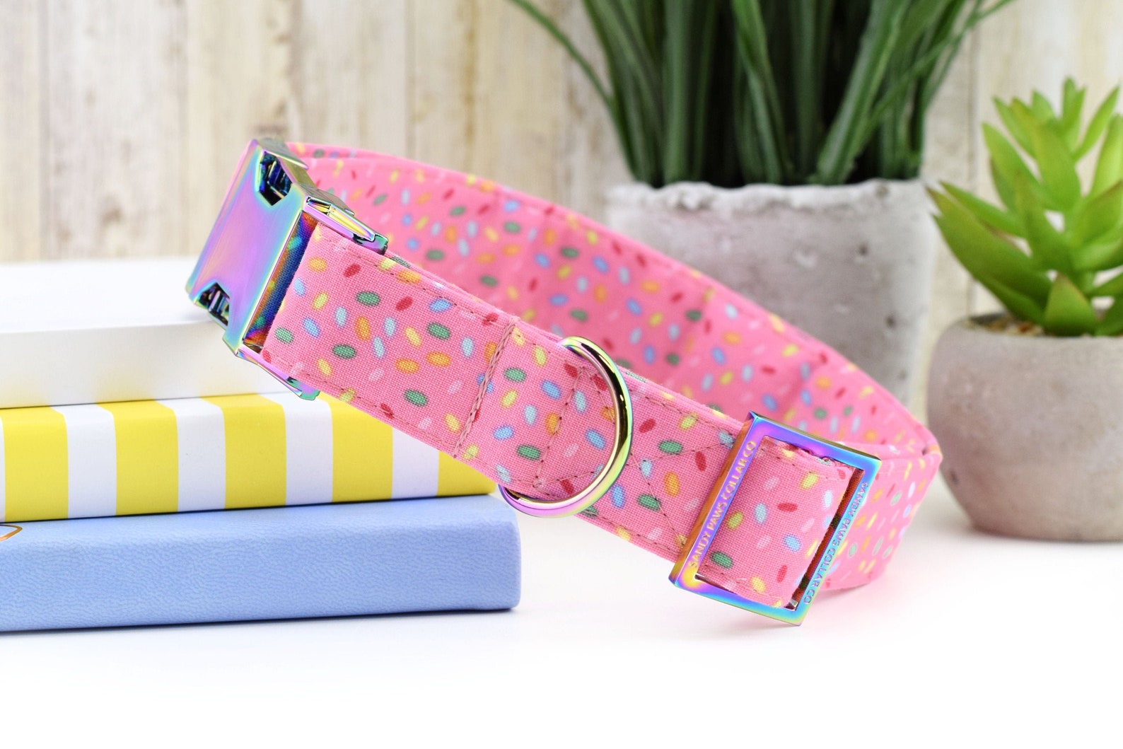Sprinkles Dog Collar Pink Summer Print Fabric Dog Collar Etsy