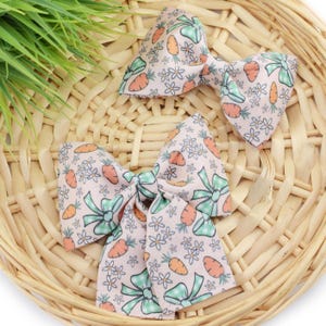 Bows & Carrots Easter Dog Collar Bow ~ Spring Dog Collar Bow Tie ~ Girly Collar Bow ~ Slide On Bow for Dog Collar ~ Sandy Paws Collar Co®