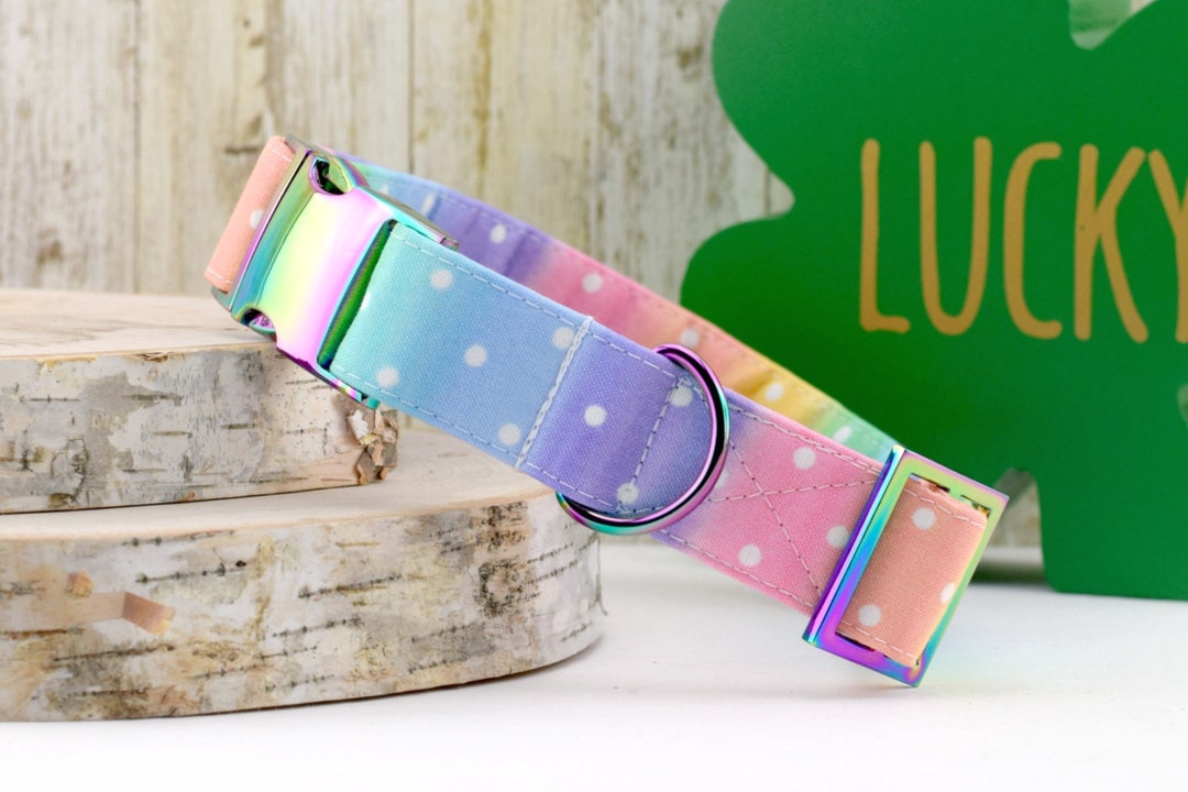 Watercolor Rainbow Dog Collar Rainbow Dog Collar St Etsy